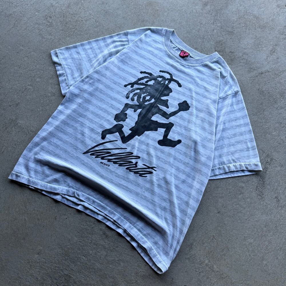90s Insanely Fire Vallarta Mexico Stussy Inspired Lined Mens Vintage Tee X-L